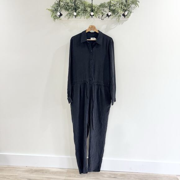 R Label Ralph Lauren 100% Silk Wide Leg Jumpsuit XL AA4607 - Picture 1 of 6